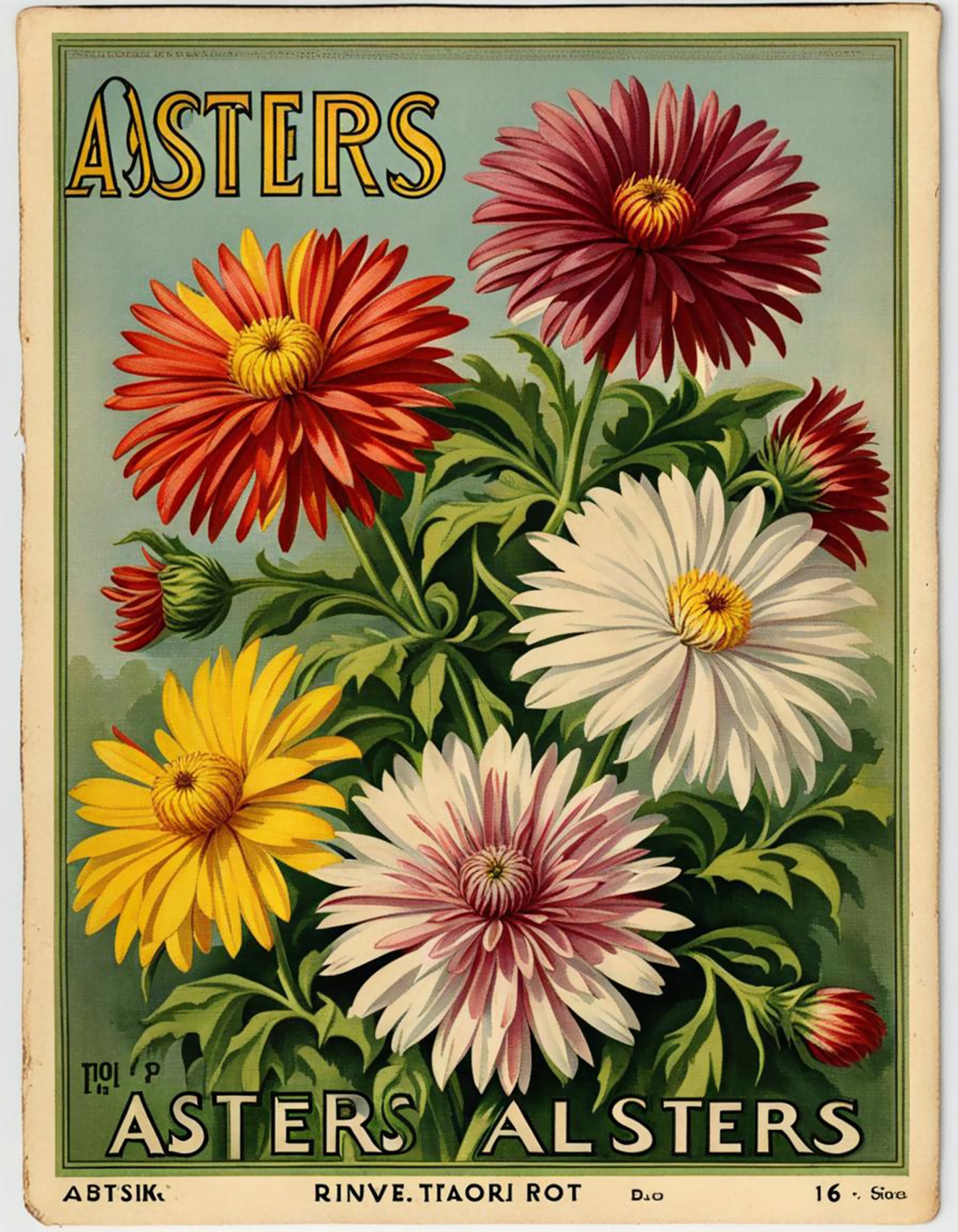 Vintage Seed Packet Asters