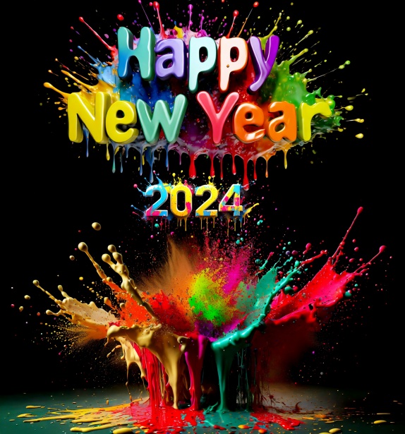 Happy New Year, 2024, Greeting Card Free Stock Photo Public Domain