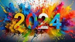 2024, New Year, Digital Art
