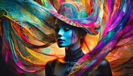 Background, Color, Woman, Art