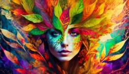 Background, Color, Woman, Art