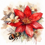 Bee Christmas Art Background
