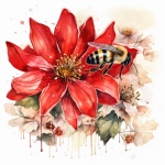 Bee Christmas Art Background