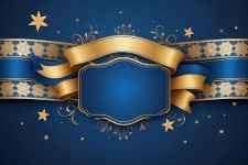 Blue And Golden Ribbon