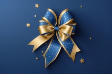 Blue And Golden Ribbon