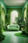 Cozy Interior On Light Green Colors