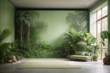 Cozy Interior On Light Green Colors