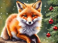 Fox Christmas Illustration