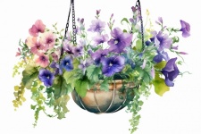 Hanging Flower Watercolor Art