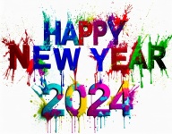 Happy New Year, 2024, Greeting Card