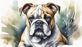 Dog, American Bulldog, Drawing