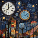 Whimsical New Year Midnight Clock