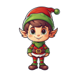 Cute Christmas Elf Cartoon