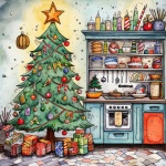 Christmas Tree Kitchen Art
