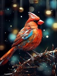 Christmas Red Cardinal In Snow