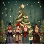Musical Christmas Tree Carolers Art