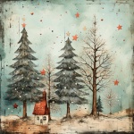 Whimsical Christmas Forest Art