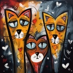 Cartoon Valentine Cat Art
