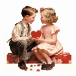Boy And Girl Kid Vintage Valentine