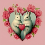 Bunny Rabbit Heart Art
