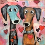 Doodle Art Valentine Dogs
