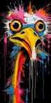 Funny Abstract Ostrich Portrait