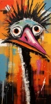 Funny Abstract Ostrich Portrait
