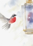 Winter Lantern Bird Art Print