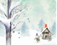 Christmas Gnome Winter Art