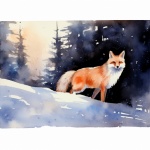 Winter Fox In Snow Art