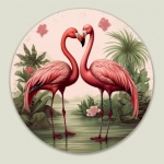 Valentine Flamingo Art Print