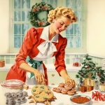 Vintage Christmas Woman From 1950