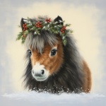 Christmas Pony Horse Holiday Art