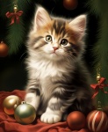 Christmas Cat Holiday Art