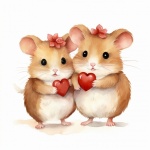 Valentine Hamster Art Print