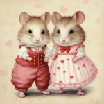 Valentine Mice Couple Art Print