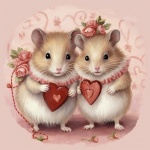 Valentine Mice Mouse Art Print