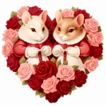 Valentine Mice Mouse Art Print