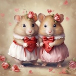 Valentine Hamster Art Print
