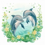 Dolphin Watercolor Art Print