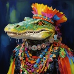 Mardi Gras Alligator Art