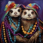 Mardi Gras Otter Art