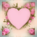 Pink Rose Valentine Heart Print