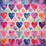 Watercolor Hearts Background Paper
