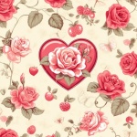 Vintage Valentine Roses Art Paper