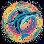 Doodle Art Dolphin Print