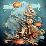 Nautical Compass Steampunk Art