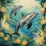 Dolphin Under Water Art Print
