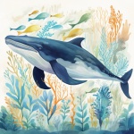 Whale Submerged In Ocean Art