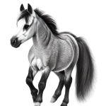 Black And White Horse Drawing PNG